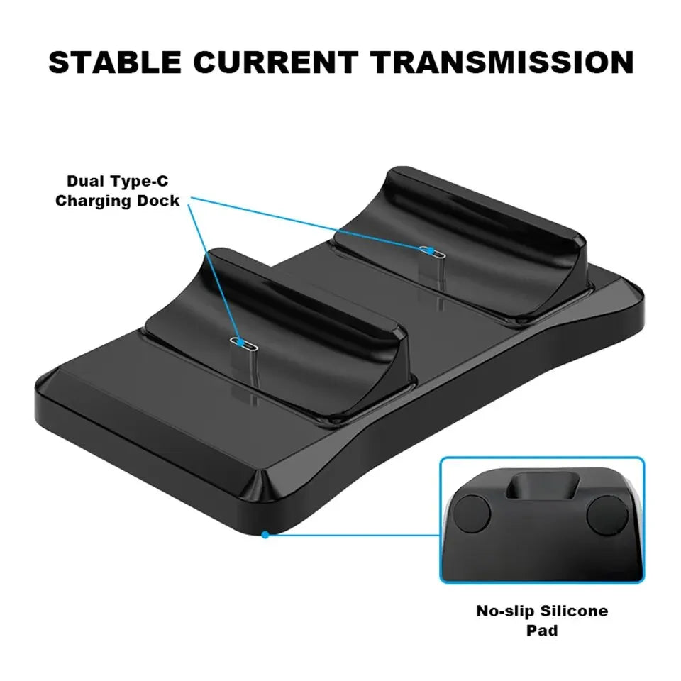 P51 Charger for PS5 Controller Station with Dual Charging Dock Fast Charging PS5 Wireless Controller Game Accessories