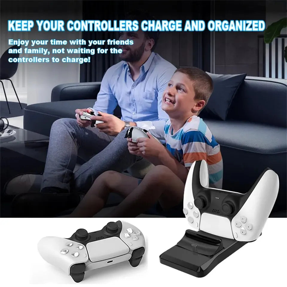 P51 Charger for PS5 Controller Station with Dual Charging Dock Fast Charging PS5 Wireless Controller Game Accessories