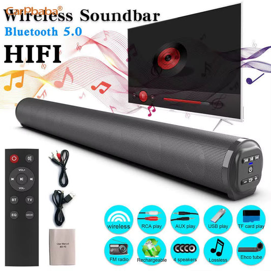 BS10 20W Soundbar Bluetooth Speaker Desktop Home TV Outdoor Super Power Sound TV Projector Subwoofer Radio Sound Bar