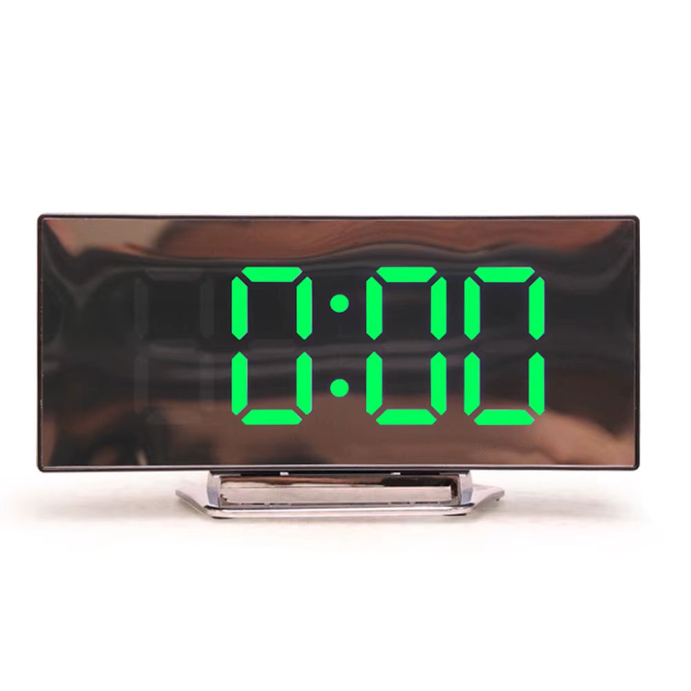 Mirror LED Full Screen Arc Alarm Clock Moment Bedroom Decoration Table Desk and Accessory Smart Hour Awakening Light Consumer