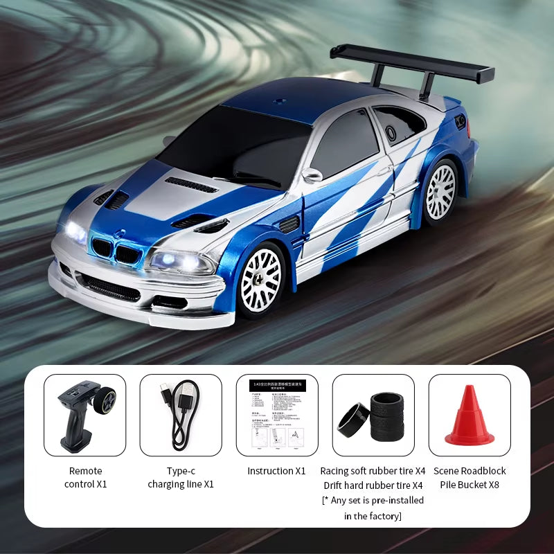 1/43 RC Car Mini Racing Cars 2.4G Radio Control Drift Car 4WD Off-Road High-Speed Motor Vehicle Model Toys for Boys Mini Gifts