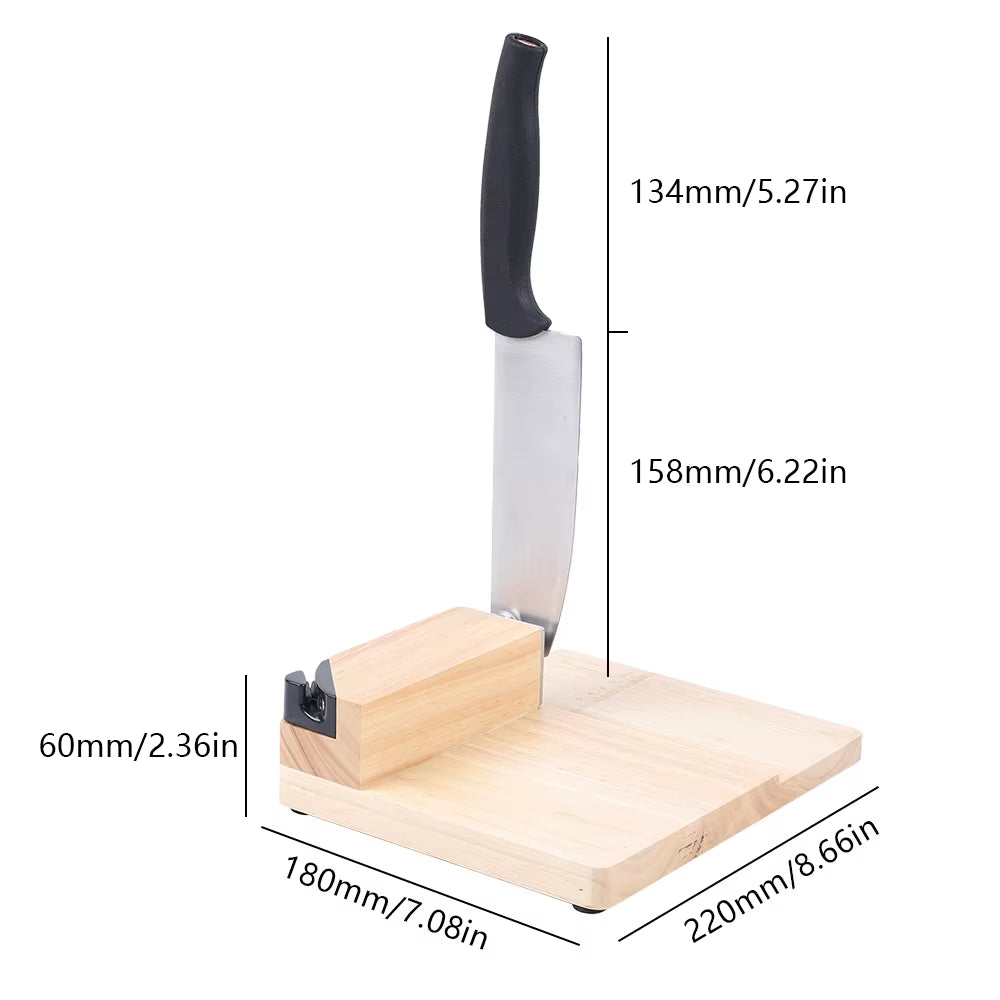 Biltong Cutter Biltong & Jerky Slicer + Oak Cutting Board Household Wooden Seat Guillotine