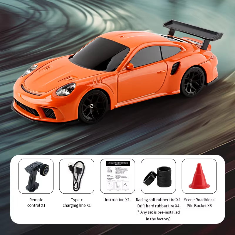 1/43 RC Car Mini Racing Cars 2.4G Radio Control Drift Car 4WD Off-Road High-Speed Motor Vehicle Model Toys for Boys Mini Gifts