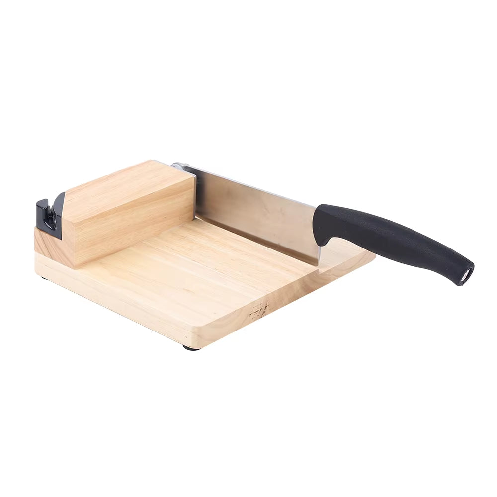 Biltong Cutter Biltong & Jerky Slicer + Oak Cutting Board Household Wooden Seat Guillotine