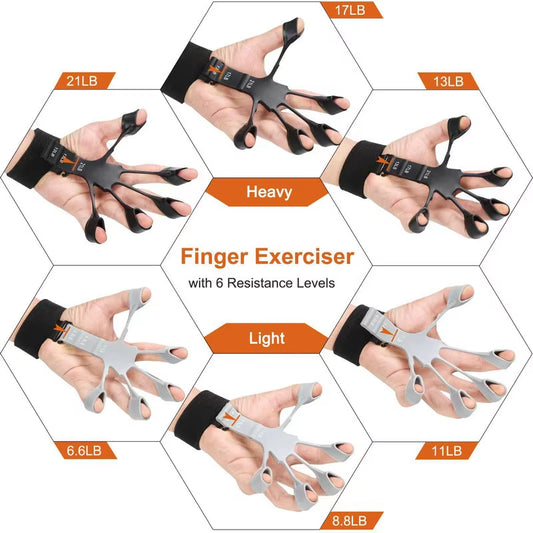 1Pcs Silicone Gripster Hand Grip Finger Power Strengthener Stretcher Trainer Gym Fitness Exercise Hand Rehabilitation Accessorie